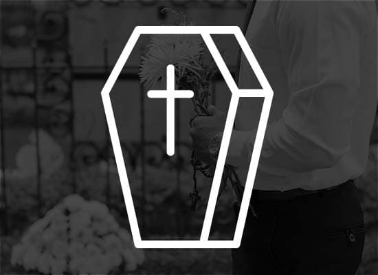 Image et icône des funérailles en noir et blanc